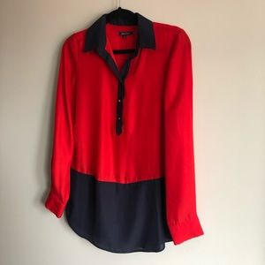 ANNE KLEIN | color-block blouse